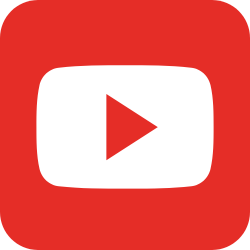 ícone do Youtube nas cores branca e vermelho